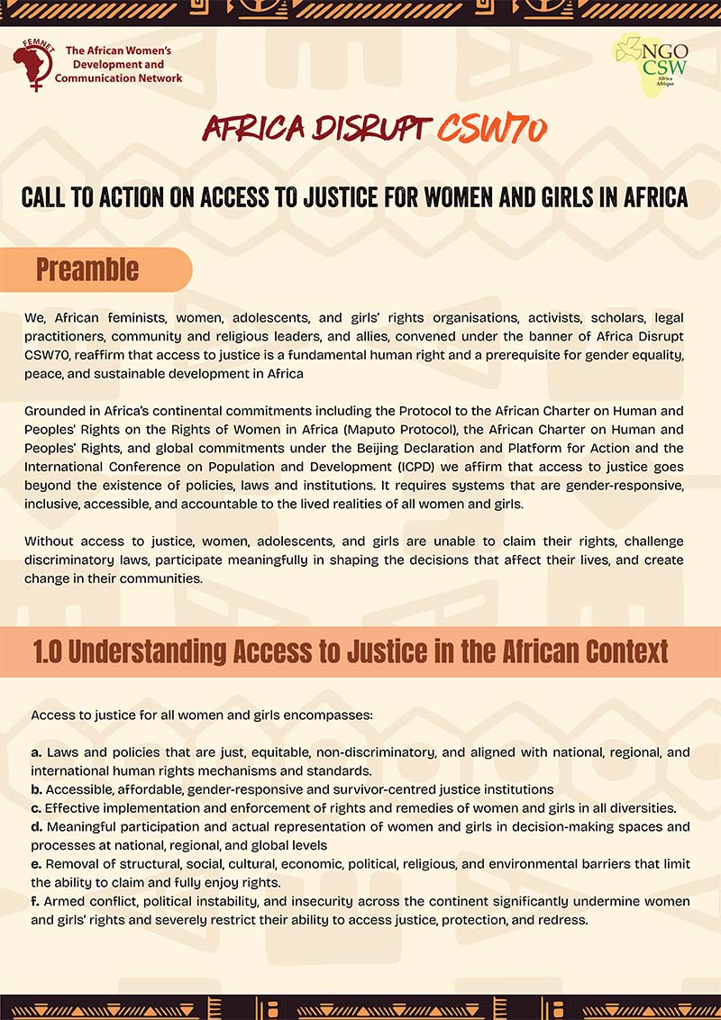 Africa Disrupt CSW70 Call to Action – English