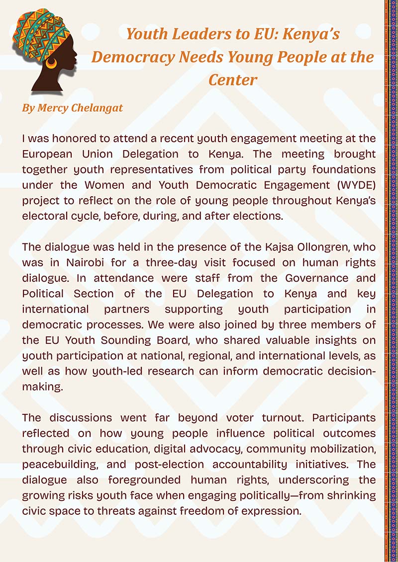 Youth Leaders to EU: Kenya’s Democracy Needs Young People at the Center