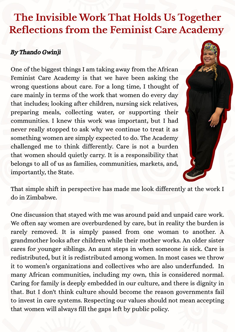 The Invisible Work That Holds Us Together Reflections from the Feminist Care Academy
