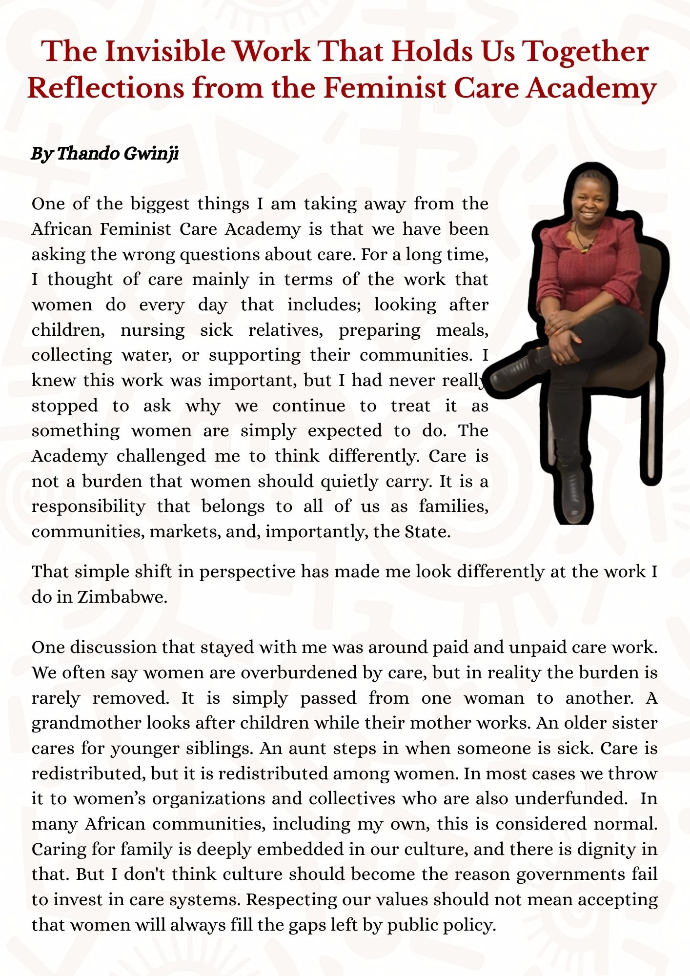 The Invisible Work That Holds Us Together Reflections from the Feminist Care Academy